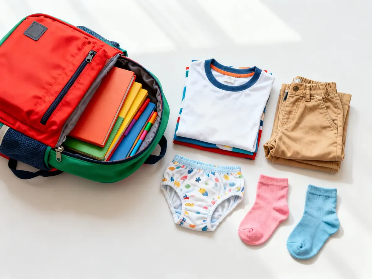 Zapasowy komplet ubrań przygotowany do przedszkola