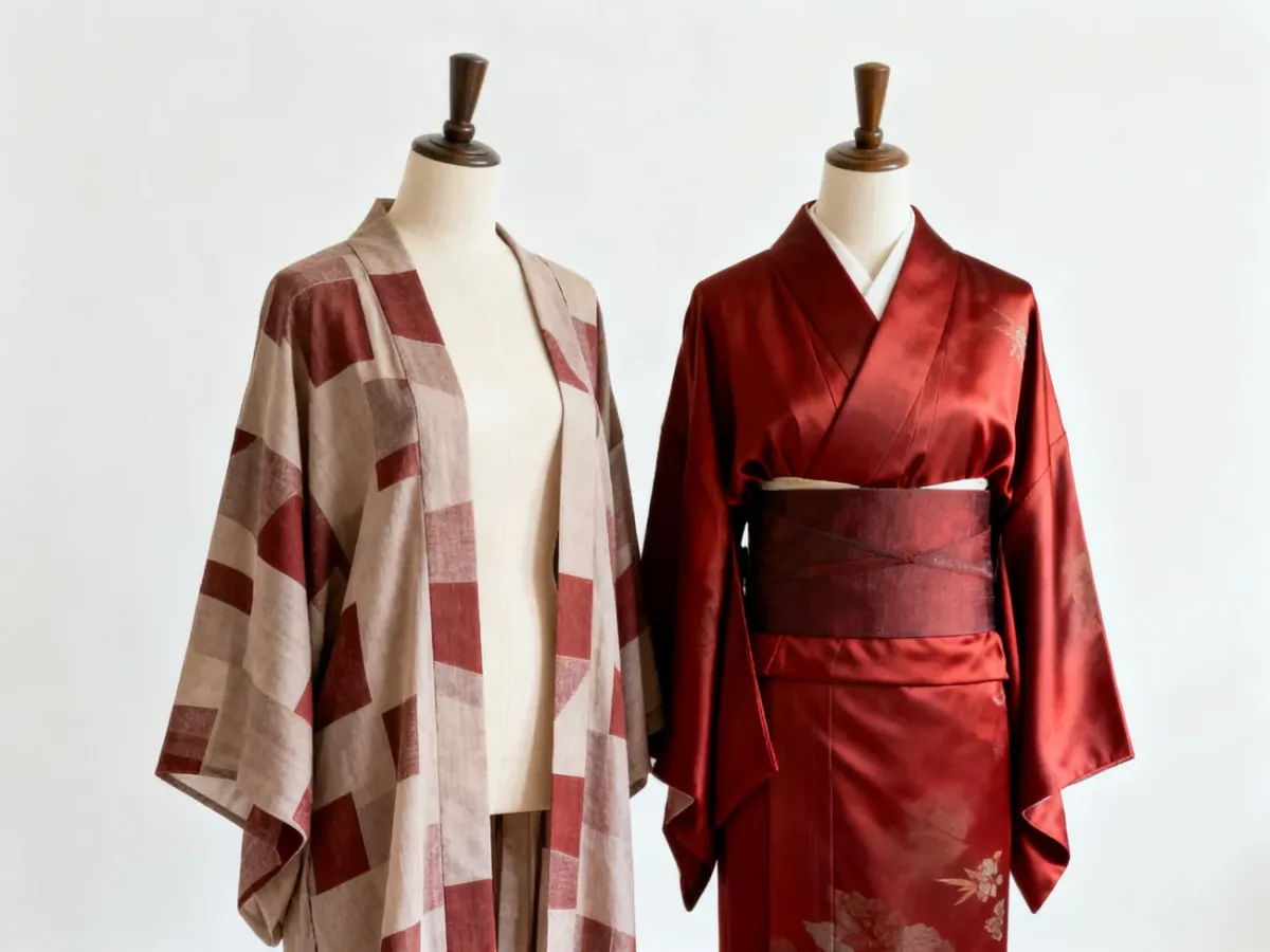 Porównanie nowoczesnej narzutki kimono z tradycyjnym japońskim kimonem